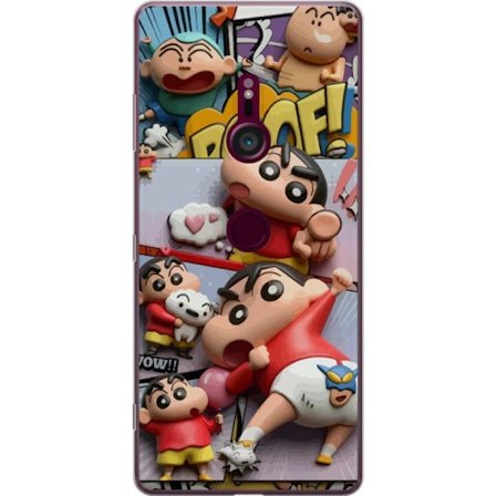 Kompatibelt Mobildeksel til Sony Sony Xperia XZ3 Crayon Shin-chan collage med morsomme poser fargerik stil humoristiskt animeinspirert motiv