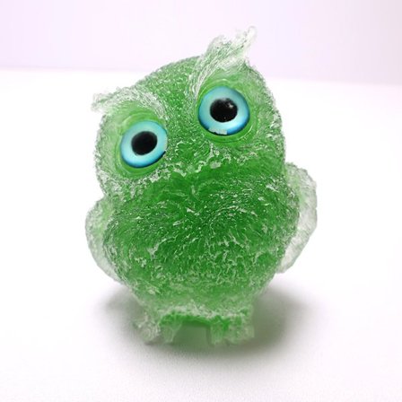 Epoksy Resin Uglefigur med Krystallflak – Moderne Minimalistisk Hjemmeinnredning, Håndverk & Gave