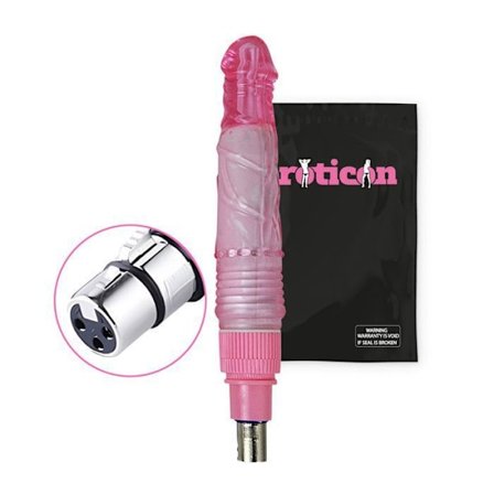 Gode - Eroticon - 19 cm - Rosa - Rynkad skaft - 3XLR-kontakt - Universell