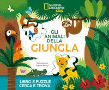 Gli animali della giungla. Libro e puzzle cerca e trova. Ediz. a colori. Con puzzle. Con Poster Agnese Baruzzi