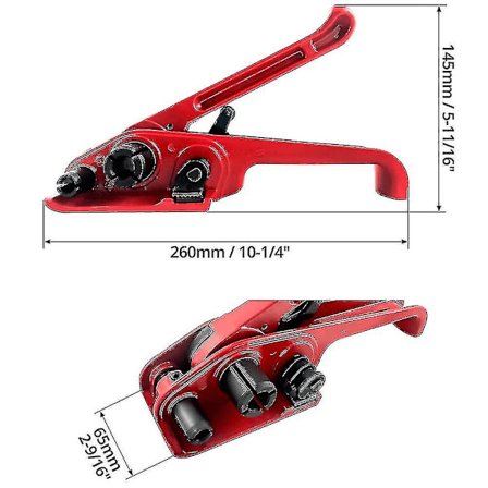 /EA/Praktisk stroppebåndstrammer, manuell båndstrammer, omslagstang, polybåndstrammer og kutter, manuelt båndverktøy vinsj for 13-19 mm PET/pp