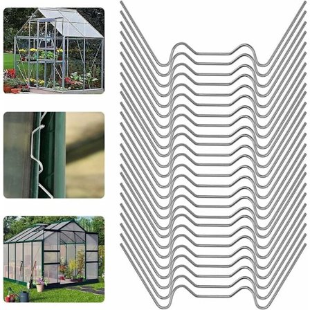 Kasvihuoneen lasitusklipsit, W-tyyppiset ruostumattomasta teräksestä valmistetut lasikiinnikkeet, W-tyyppiset kasvihuonekiinnikkeet, kasvihuoneen 