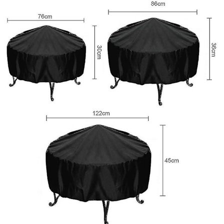 BBQ-overtræk, rundt grillovertræk, vandtæt, kraftig kedelgrillovertræk, rundt grillovertræk til udendørs havegrillbeskyttelse, UV- og vandafvisende L