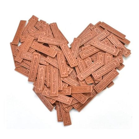 100 stk. PU-læder Håndlavede Etiketter Tags Prægede Etiketter Tekstil Læder Etiketter Kompatible med Beklædningssyning Ac KL Brun