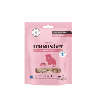 Monster Pet Food - Frysetørket kattegodis av oksekjøtt 40 g - Katt - Kattegodteri & kattegress - Belønningsgodbiter katt - ZOO.no