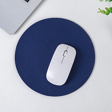 Rund musmatta i läder enfärgad liten datorskrivbordsmatta liten fräsch tjej tangentbord spel