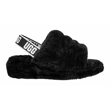 Ugg, Slides Fluffy Czarny, Kobieta, Rozmiar: 39 EU