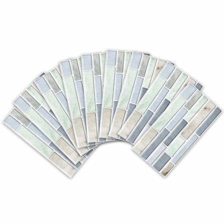 Vægfliser Overføringsklistermærke til Hjemmeindretning, Skræl & Sæt selvklæbende stænkplade, Flisedekaler til Stue Køkken Badeværelse Indretning, 9 