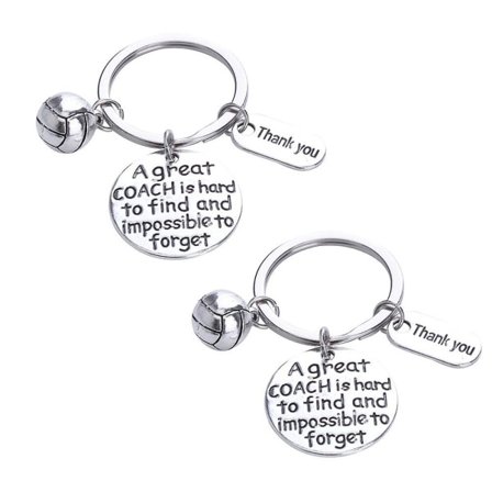 2 st Tack Metallnyckelring Volleyboll Dekorativ Hängande Nyckelring Skoltema Nyckelhållare Present till Lärare