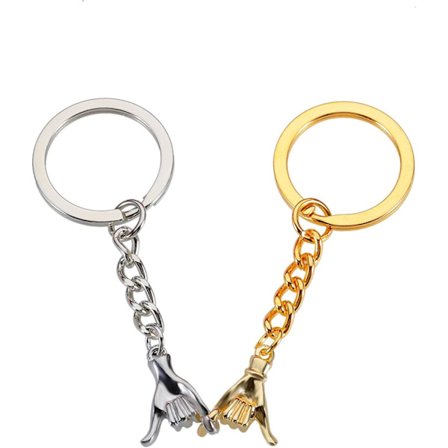 Kreativ nyckelring med hand i hand för par, present till par, matchande par