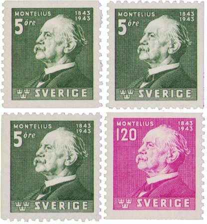 Sverige - AFA 308-309+308Cv-308Ch - Postfrisk