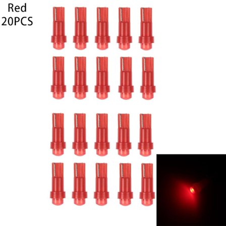 T5 LED Lys Instrumentpanel Lys RØD 20STK 20STK