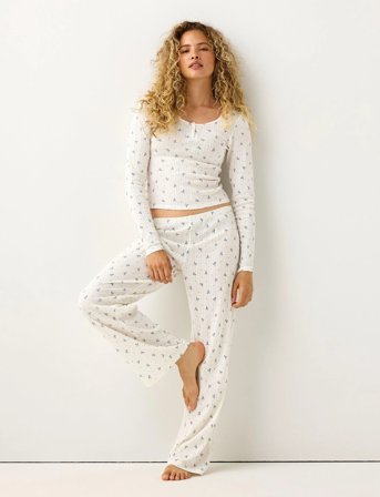 Lindex Trousers Pointelle - White - M