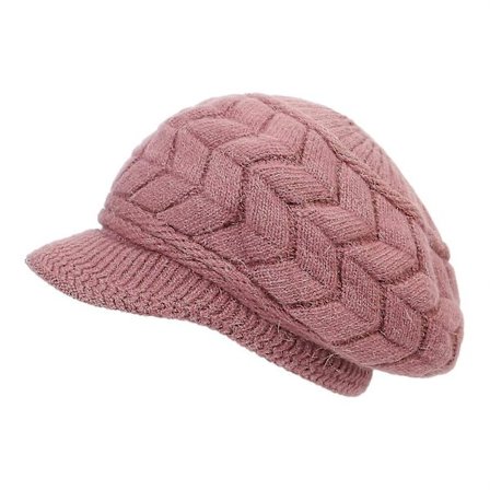 Vintervarm strikhue til kvinder, uld, sne, skihuer med skygge