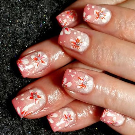 Franska Tippar Lösnaglar Glansiga Designer Falska Naglar, Konstgjorda Nagellim på Naglar