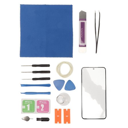 Samsung Galaxy S22 5G Skjerm Reparasjonssett - Frontglass & Reparasjonsverktøy, Svart