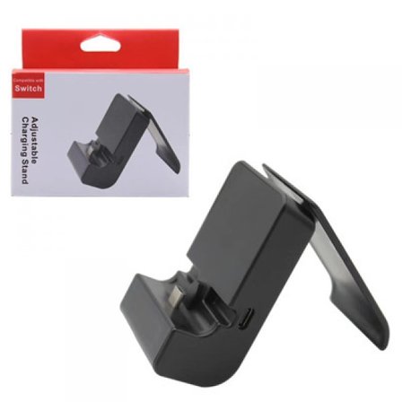 Nintendos Switch-hållare, Nintendo Switch och Nintendo Switch Lite/LED-laddningsstativ, Nintendos bärbara Switch-ställ med justerbar laddning