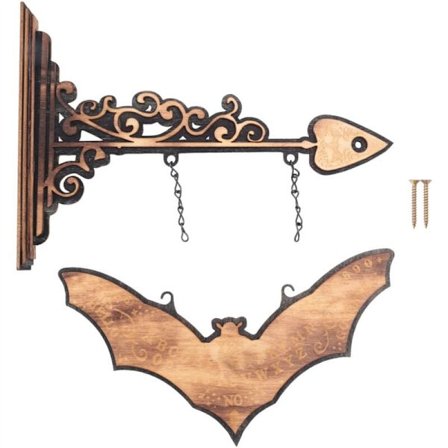 Rustiikkinen Lepakko Ouija Spirit Board 2 Planchette-telineellä - Laserkaiverrettu Puu