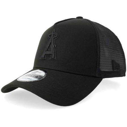 New Era - MLB Svart trucker Keps - Hatstore Exclusive x Los Angeles Angels 9FORTY Black A-frame Trucker @ Hatstore
