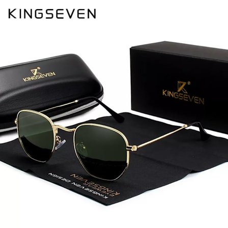 KINGSEVEN 2022 Klassiska Reflekterande Solglasögon Män Hexagon Retro Solglasögon Rostfritt Stål Glasögon Oculos Gafas De Sol Shades