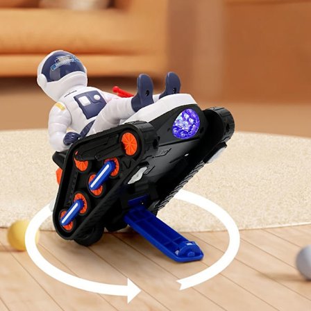 Rum Måne Køretøj Elektrisk Gravemaskine Bulldozer Batteridrevet Blinkende Lys ABS