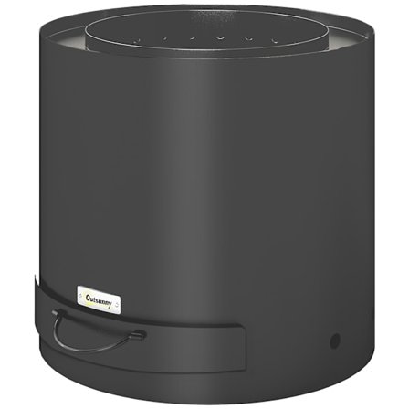 Ildskål Ø45 x 42cm lavet af stål bålfad med poker askebæger bålskåle til haven, balkon terrasse, udendørs BBQ camping sort |