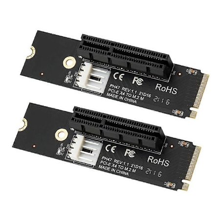 PCI-E X4 Slot Riser-kort PCI-E Riser-kort M2 til PCI-E Utvidelseskort Høyhastighetsoverføring 2 stk Svart