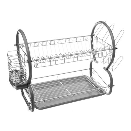 Diskställ i förkromat metall