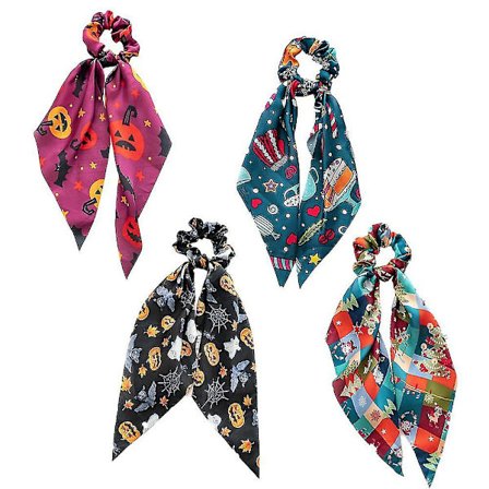 Halloween hår scrunchies, græskar hårbånd satin elastikker, til jul nytårsdag piger stil 1