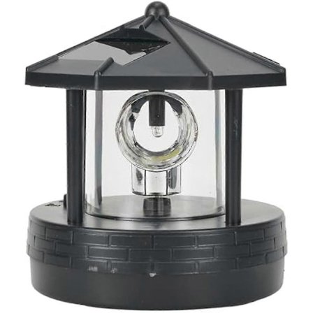 LED Soldrevet Fyr, 360 Graders Roterende Lampe LED Solfyr Landskab Stibelysning Ga