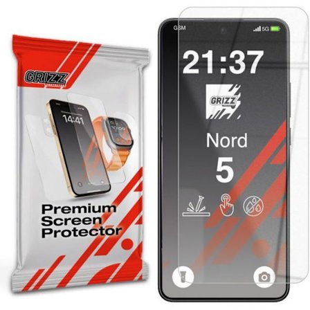 Skyddstejp till telefon - skyddsglash till telefon Grizzglass Det hybrida glaset HybridGlass till OnePlus Nord 5