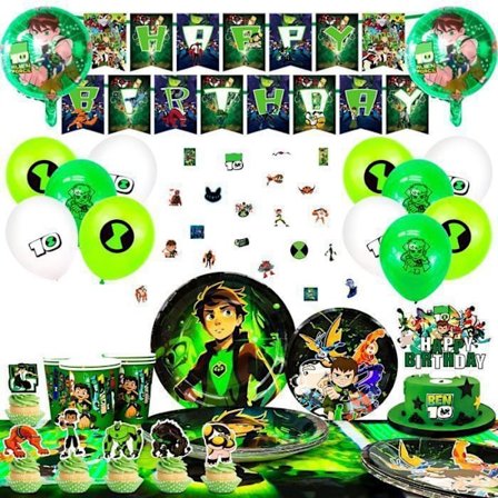 Dekoration Födesledagsdekorationer Ben 10, Dekoreringspaket Ben kalas, Ballonger Födesledag Ben10
