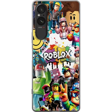 Kompatibelt Mobilskal till Sony Sony Xperia 10 VI Roblox graffiti-kollage med färgglada karaktärer, livliga mönster och energiska element i en urba