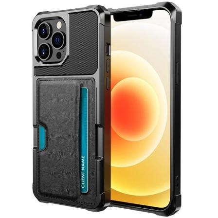 iPhone 14 Pro Max Iskunkestävä kansi korttipaikalla Solid V2 Black
