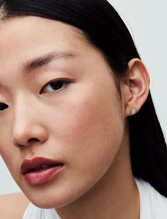 Pandora Heart 14K Gold-Plated Stud Earrings With Clear Cubic Zirconia - Gold - ONE SIZE