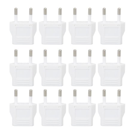 12 stk EU-kontaktadapter Europeisk reisekontaktadapter PC Shell Europe-kontaktadapter 110‐250V