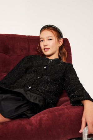 Kappahl | Bluza domowa z żakardowej dzianiny | Czarne