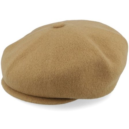 Kangol - Beige traditionalbeanie Keps - Kg Wool Hawker Camel Flat Cap @ Hatstore