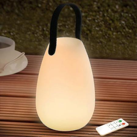 Oppladbar bordlampe utendørs LED 16 farger dimbar trådløs bordlampe med fjernkontroll, 4 dimbare nivåer, øyebeskyttelse 3000k [energiklasse