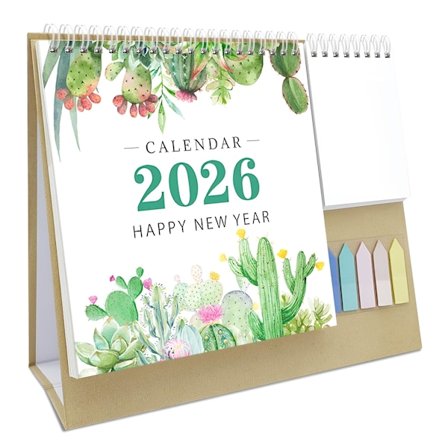 2026 Skrivebordskalender, 12-måneders kalender, 17 tommer x 12 tommer, fremhever helligdager, inkluderer gjøremålsliste, tykk papirplanleggerkalender.