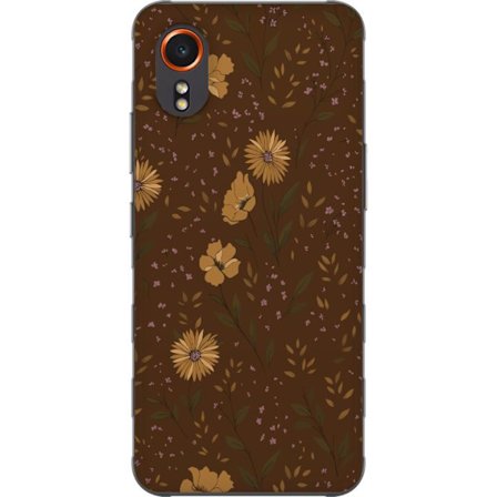 Kompatibelt Mobilskal till Samsung Samsung Galaxy Xcover7 Bruna blommor retro blommönster blommig design 70-tals vintagestil mönster bohemisk tapeti