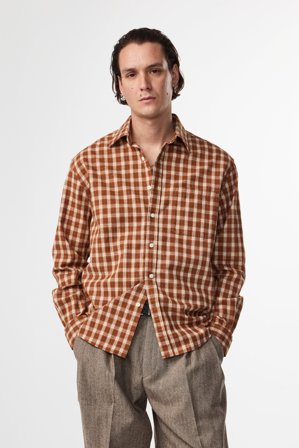 NN.07 Deon Skjorte Herre Brun Økologisk Bomuld