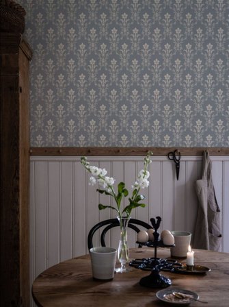 Duro Tapet, Hudiksvalls Teater 037-26 Gammalsvenska Papper, L, Blå, Färg & tapeter