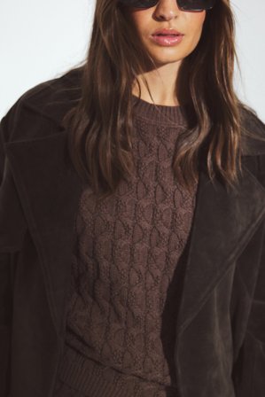 NA-KD Pull en maille torsadée - Pulls en maille torsadée - Brun - M (EU 38-40)