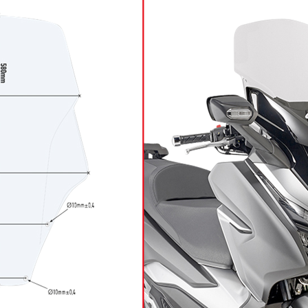 Szyba Przednia do Skutera Givi Specific Przezroczysta - Honda Forza 300 2019-2020