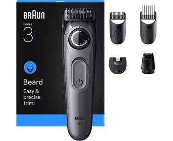 Braun Styler BT 3560 Moonstone Grey - Fyndvara - Skäggtrimmer med vassa blad för jämn trimning
