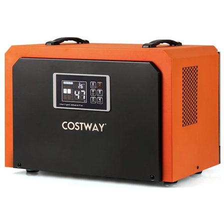 COSTWAY Affugter Pro 60L/Dag, 24H Timer, Automatisk afrimning, Op til 560m2, til Kælder/Byggeplads