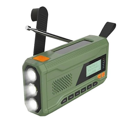 Mini Handvev Bluetooth Radio +//FM Radio 4500 MAh Soldriven Nödradio med LED-ficklampa, SOS-larm