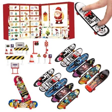 Mini skateboard, jul, kalender gaveeske, 24 dager, mini fingerbrett, skateboard del