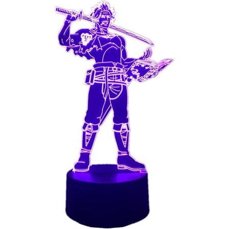 Anime 3D Lampe Black Clover Manga Yami Sukehiro Lampe Kul 3D Illusjon Nattlys Hjem Rom Dekor Akryl LED Lampe (16 Farger med Fjernkontroll)